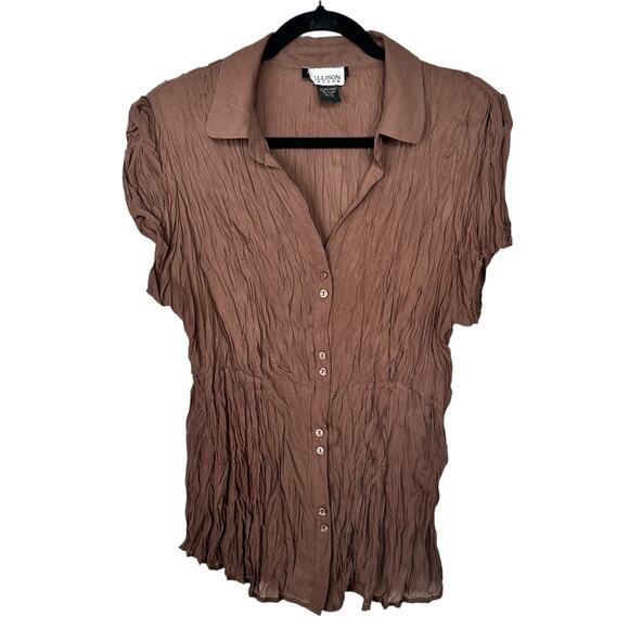 Allison Taylor Y2K 2000's Set of 2 Going Out Ruffle Tops Leopard Print Brown XL - Picture 9 of 15